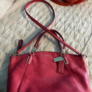 Coach Pink Leather Shoulder Bag